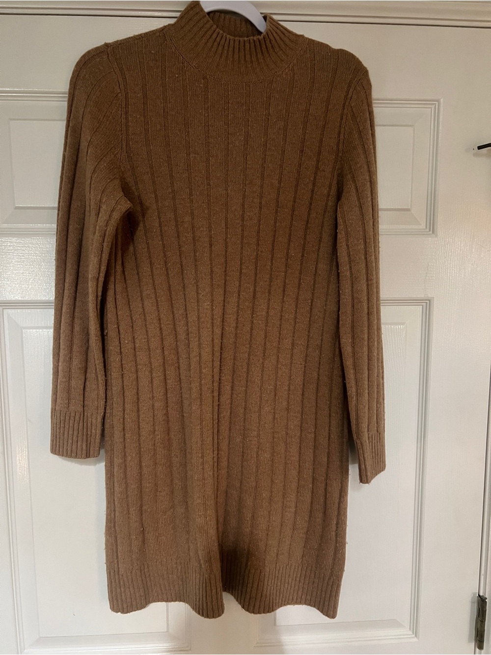WOMENS MADEWELL SWEATER DRESS SIZE MEFIUM CARAMEL BROWN TUNIC LONG SLEEVE